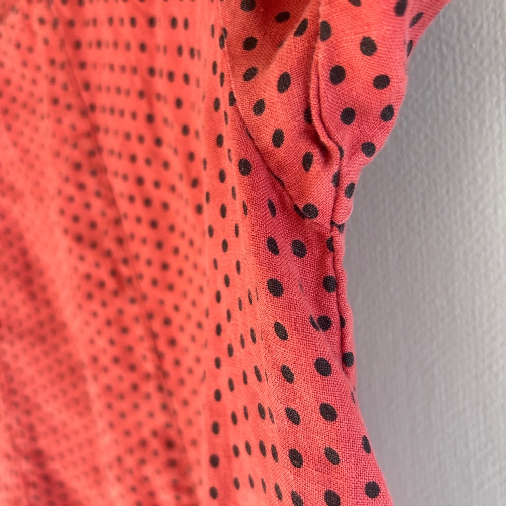 VTG MATCH POINT 90s 100% Linen Polka Dot Oversized Lagenlook Tunic USA Made | S - Picture 7 of 9